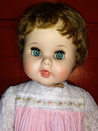 Vintage 28 " American Doll 1960 Toodles Flirty Eyes Tilt Head Baby Drink And Wet
