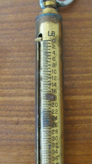 VINTAGE CHATILLON BRASS HAND HELD SPRING SCALE MODEL IN - 50 N.  Y.  - USA,  50Lb/25Kg 2