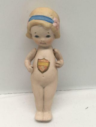 Antique Vtg Morimura Brothers Miniature Baby Belle Doll With Tag 4 - 1/2 " Japan