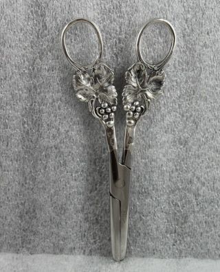 Vintage Swedish Sterling Silver Grape Shears Scissors Rosteri Sweden