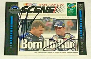 Ryan Newman Jimmie Johnson Autographed 2002 Winston Cup Born To Run Card Rare