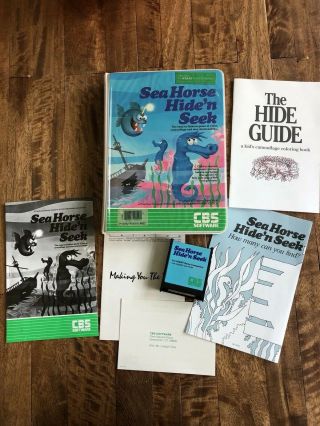Sea Horse Hide ‘n Seek Atari Cartridge Cbs Software Rare