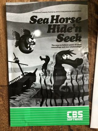 Sea Horse Hide ‘n Seek Atari Cartridge CBS Software RARE 3