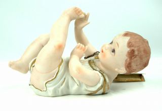 Vintage Piano Baby Bisque Porcelain Figure Hand Painted 9 