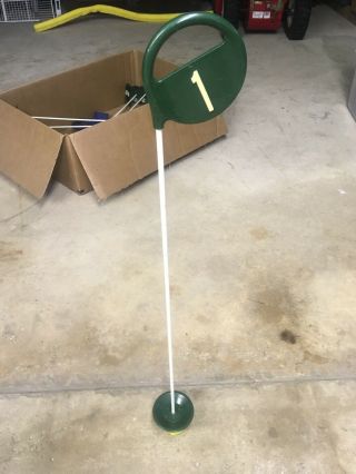 Rare Vintage Green Putting Green Golf Marker Flag Set Holes 1 Thru 9