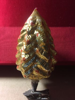 Antique Vintage German Gold Glass Christmas Tree.