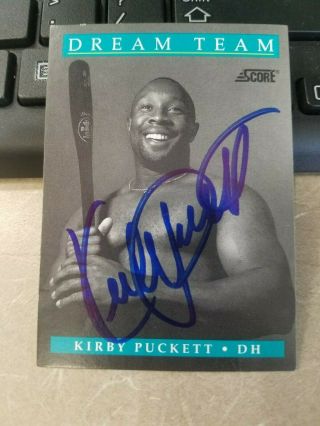 Kirby Puckett Signed 1991 Score Autographed Baseball Card Dream Team Rare 891