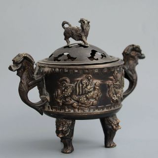 China Collectable Antique Bronze Hand - Carved Dragon Unique Rare Incense Burner
