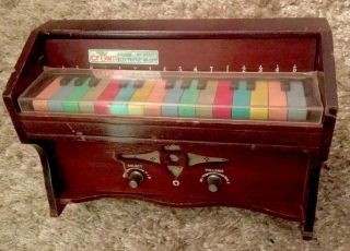 Rare Vintage Crown Color Electronic Mini Organ Learning Musical Toy Piano Mf2779