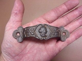 Antique Cast Iron Victorian Drawer Handle Pull 4 1/2 " X 1 1/4 " Piece