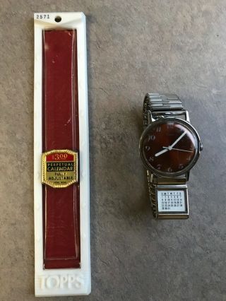 Vintage Timex Mens Mechanical Watch With Old Stock Perpetual Calander Bin E