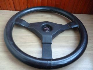 Leather Momo Cavallino Steering Wheel Size 38cm C38 Rare 3 Spoke