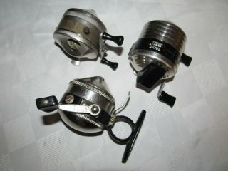 3 Vintage Zebco,  Early Models 33 Xbl,  22 Spinner,  And A Model 44 Old Reels