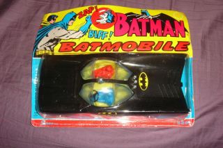 Rare Vintage 1960s Simms Aurora Batman Batmobile On Blister Card 529