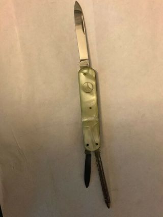 Vintage Solingen Germany Inox Rare Mercedes Pocket Knife 3 Blade W/sheath