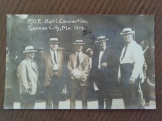 Rare 1914 Rppc F.  O.  E.  Fraternal Order Of Eagles Convention Kansas City Missouri
