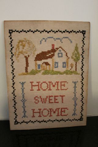 Antique Colonial Sampler No.  2,  Home Sweet Home,  12 X 9 Inches