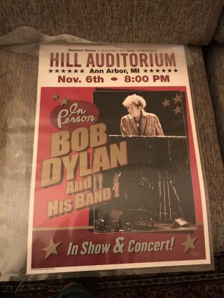 Bob Dylan Ann Arbor,  Mi November 6,  2019 Numbered Poster Limited 134/150 Rare