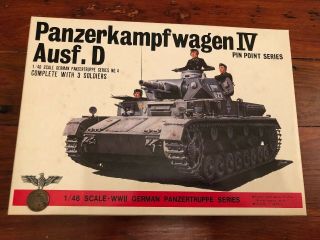 Vintage Bandai Ww2 German Panzerkampfwagen Iv Ausf.  D 1/48 Model Kit Rare
