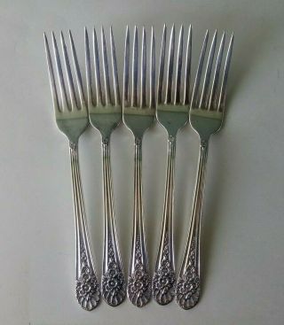 International Wm.  Rogers - Jubilee - Silver Plate Dinner Forks - Set Of 5