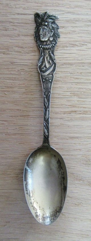 Sterling Silver Spoon Native American Indian Chief