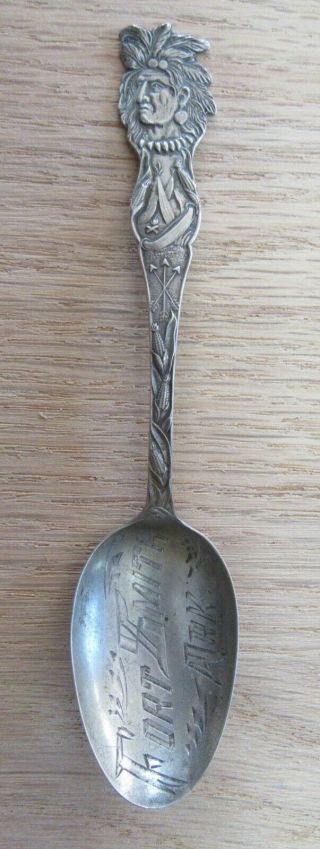 Sterling Silver Spoon Native American Indian Chief Fort Smith Ark