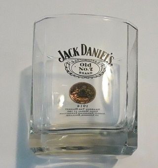 Jack Daniels Whiskey 8 Oz Square Whiskey Glass - Rare Old No.  7 Brand