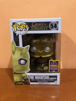 Rare Funko Pop 54 Game Of Thrones The Mountain [armoured] Sdcc 2017 Exclusive