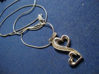 Rare Jane Seymour Open Hearts Diamond Sterling Silver Necklace