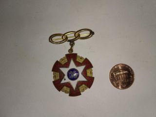 Antique 45 Year Odd Fellows Ioof Enamel Fraternal Badge Medal Pin Vintage