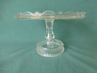 Antique Curtain Early American Pattern Glass Cake Stand