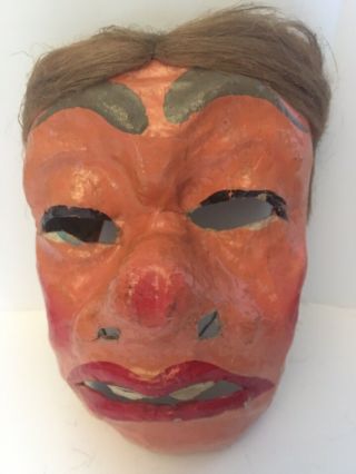 Antique Paper Mache Halloween,  Carnival,  Mardi Gras Man Mask 1900 