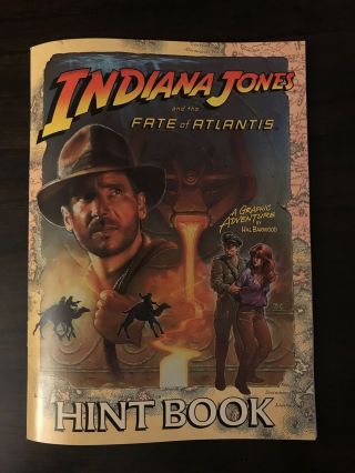 Rare Indiana Jones And The Fate Of Atlantis Lucas Arts Hint Book