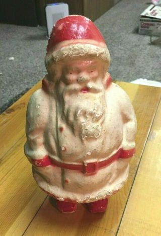 Vintage Antique Paper Mache Collectible Santa Claus,  10 " Tall,  Early 1900 