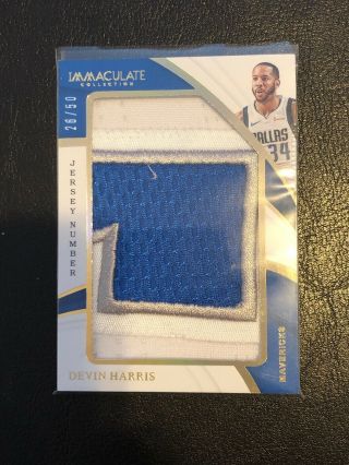 2018 - 2019 Immaculate Devin Harris Numbered 3 Color Jersey Number Patch /50 Rare