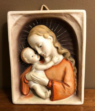 Rare Hummel 48/2 Goebel Mother Mary & Baby Jesus - Wall Hanging Plaque