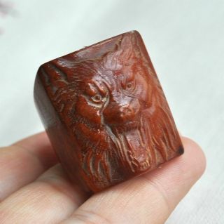 Chinese Ancient Old Bone Hand - Carved Fringe M08 Ring M61