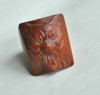 Chinese ancient old bone hand - carved fringe M08 Ring m61 2