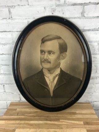 Antique Gentelman Oval Framed Portrait 22”