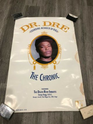 Vintage Dr Dre “the Chronic” Rare Rap Poster 1992 Promo Large 24x36