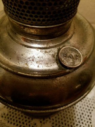 Antique B&H Kerosene Oil Lamp Bradley & Hubbard 1904 Flame Spreader 2