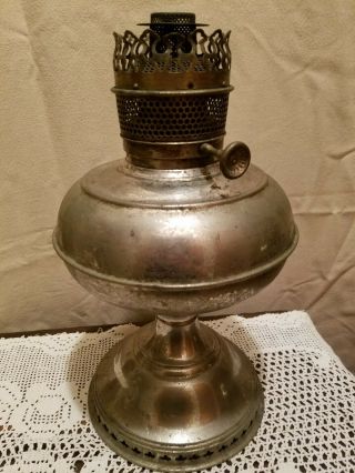 Antique B&H Kerosene Oil Lamp Bradley & Hubbard 1904 Flame Spreader 3