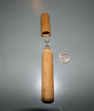 Antique Medical Glass Syringe With Wooden Case