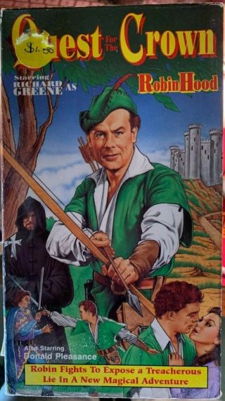 Robin Hood—quest For The Crown (vhs) Rare 1995 Release Using 1955 Footage