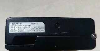 Vintage Sony Walkman WM - 5 Rare Black 1982 only 80 ' s Japan 3