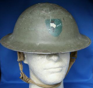 Ww2 Irish Army Mk.  Ii Helmet - Rare Western Command Insignia