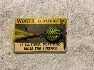 Worth Flutter - Fin On Card Old Fishing Lure 2
