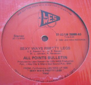All Points Bulletin Sexy Ways Pretty Legs (1980) Les Wes Rare Disco Funk 12 " Nm