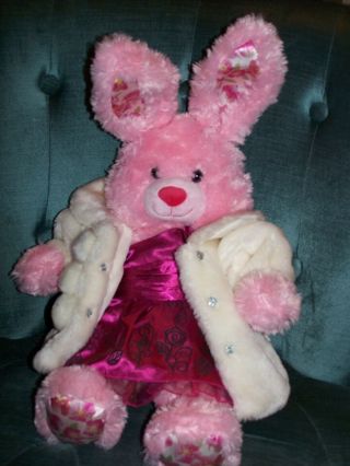 Build A Bear Pink Cherry Blossom Bunny Rabbit - Rare,  Htf