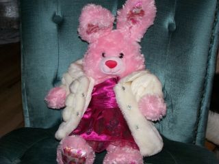 Build A Bear Pink Cherry Blossom Bunny Rabbit - Rare,  HTF 2